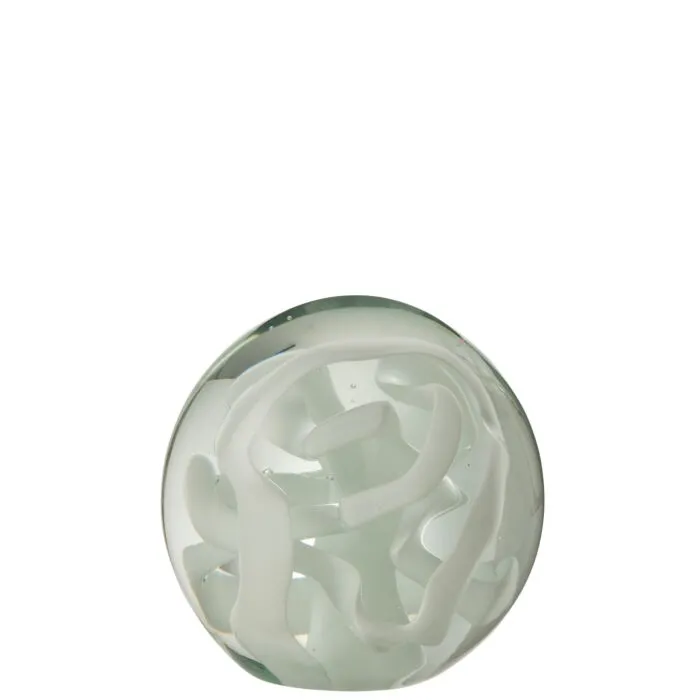Zomiris, presse-papier en verre, blanc élégant