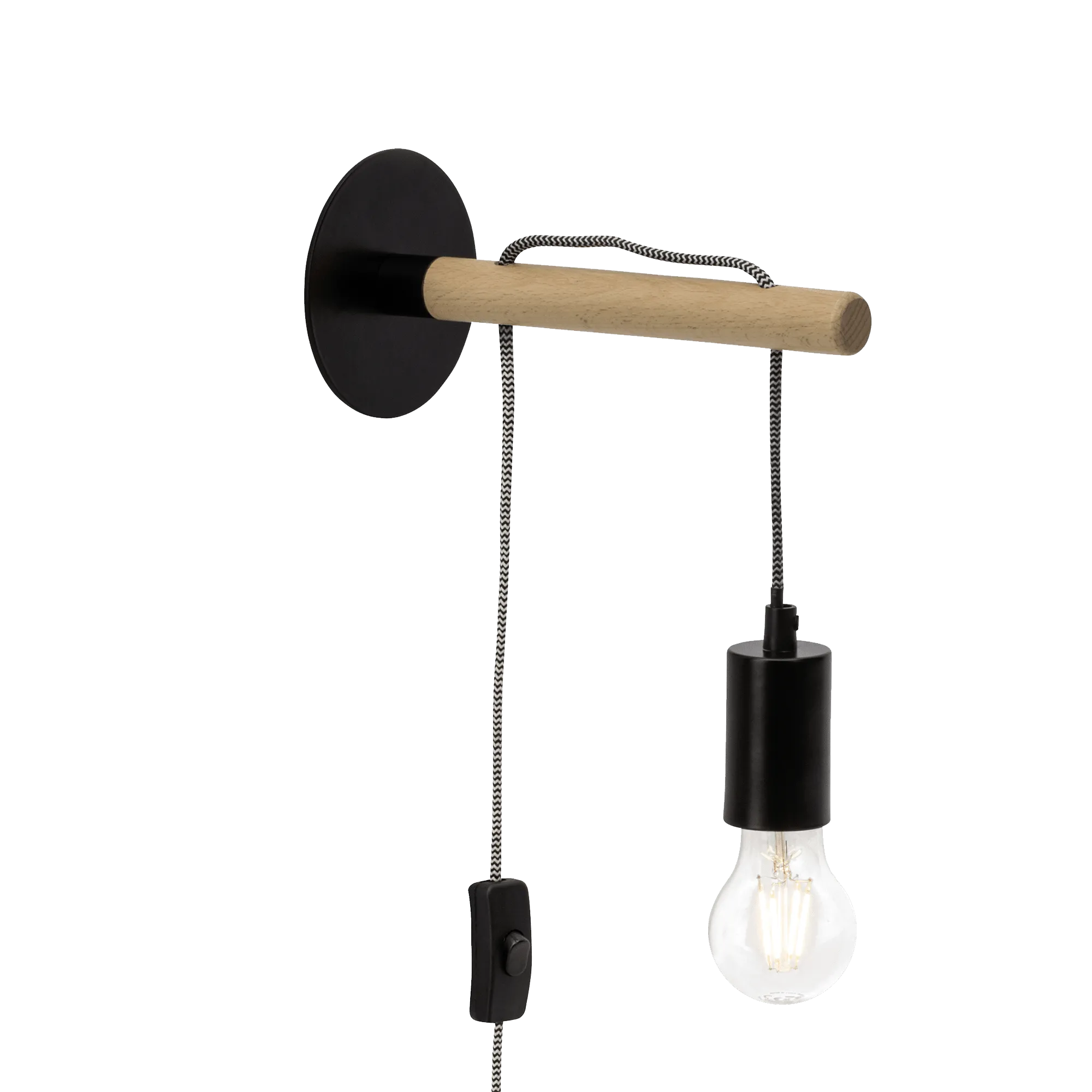 Applique JARBO coloris noir et bois 11 x 26 cm - 4MURS