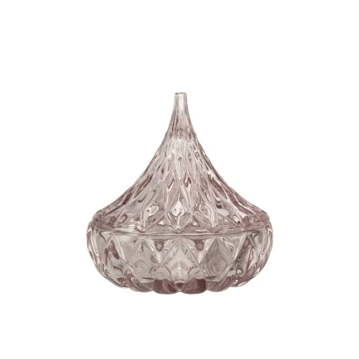 Zéphyr, pot décoratif en verre, rose translucide