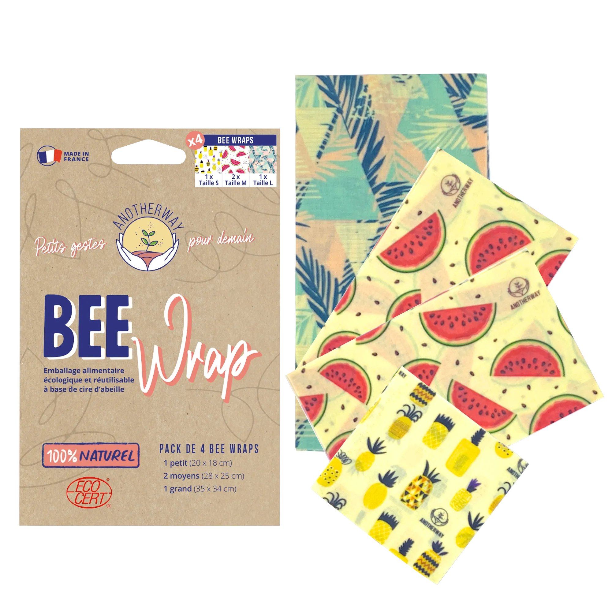 ANOTHER WAY Film alimentaire BEE WRAP coloris multicolore - 4MURS