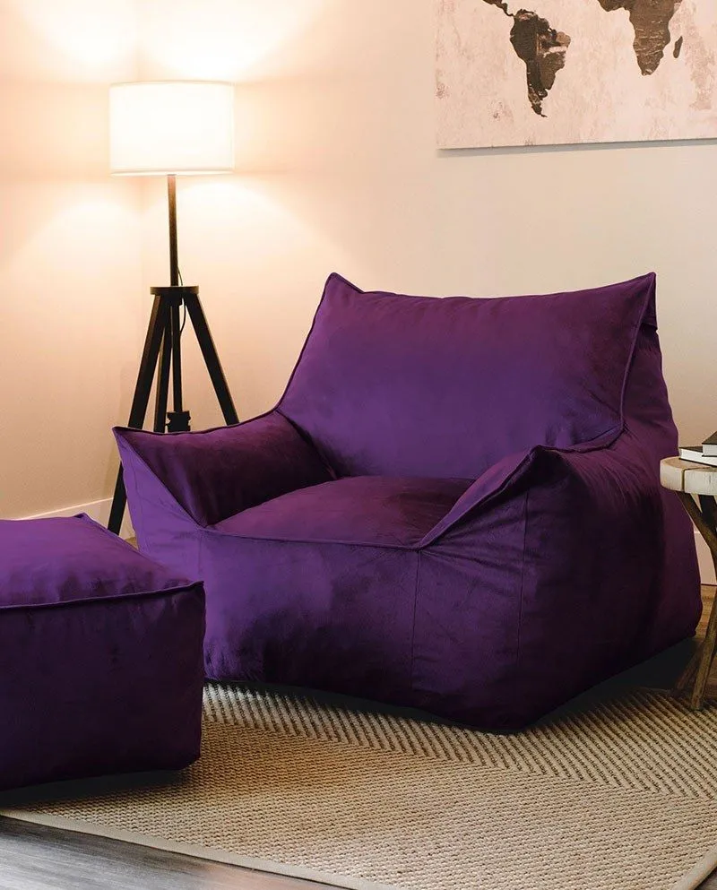 Cinema Pouf | Tissu en polyester | Violet