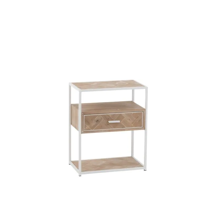 Zigzag, table gigogne moderne, mdf naturel