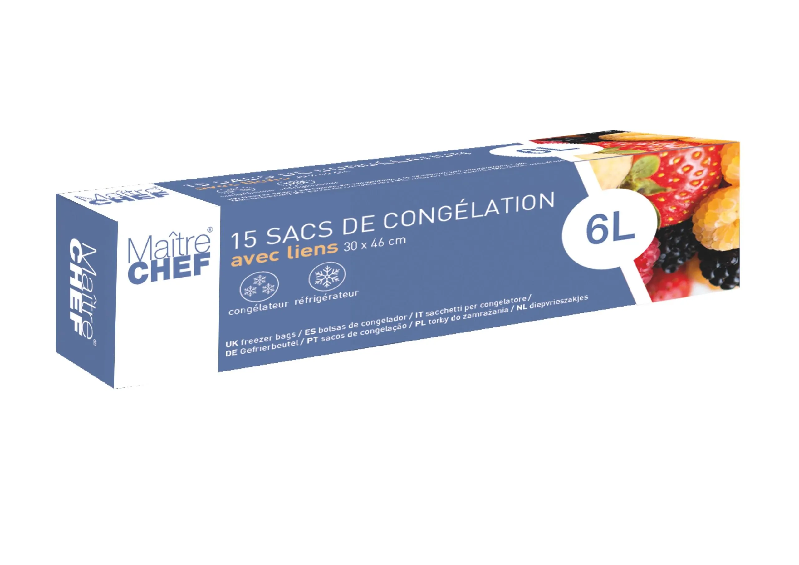 15 SACHETS CONGELATION 6L 30X46CM