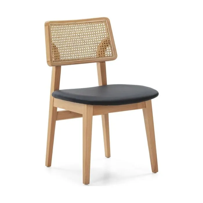 Silla, chaise contemporaine, rotin naturel