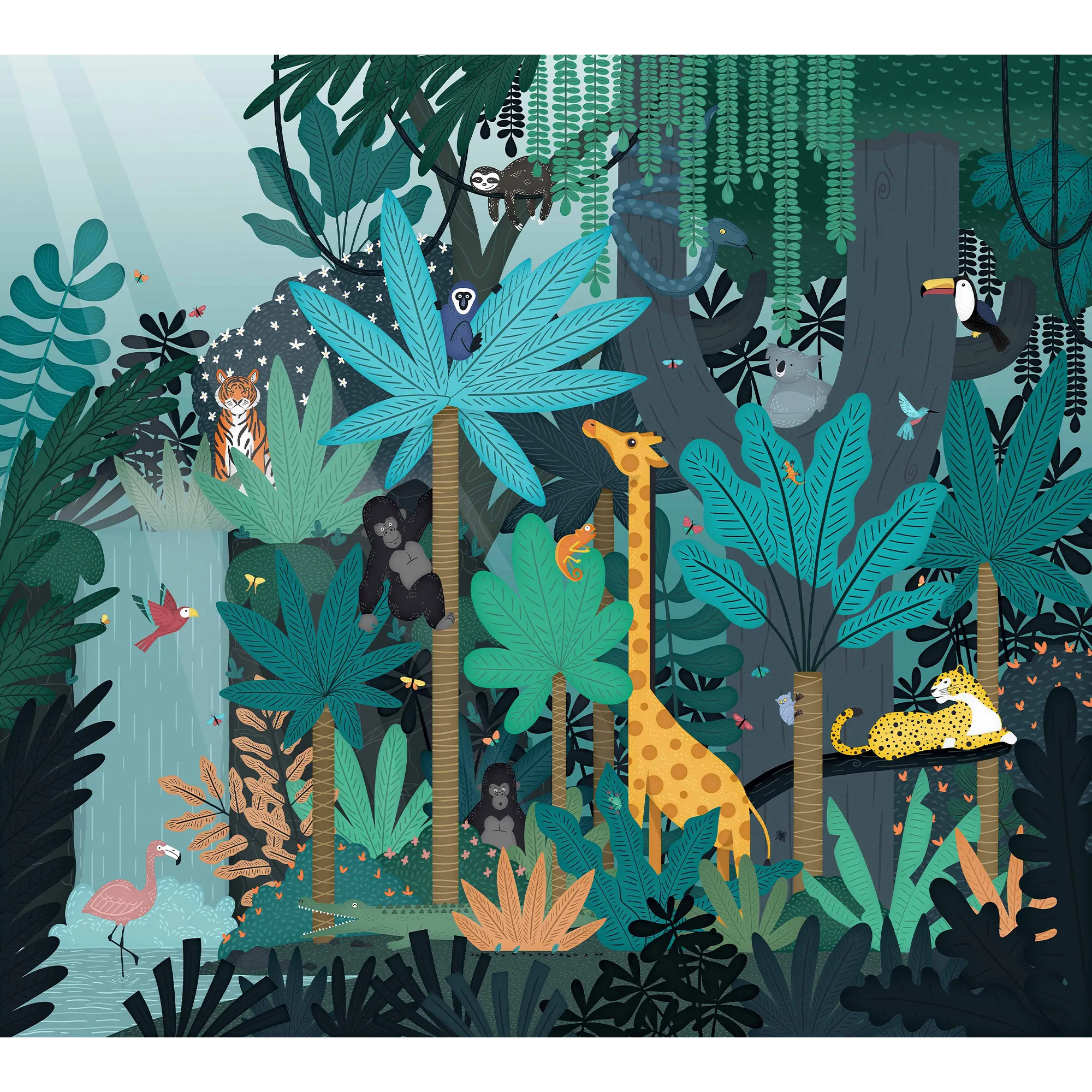 4MURS Papier peint panoramique XL FUN JUNGLE 300 x 270 cm - 4MURS