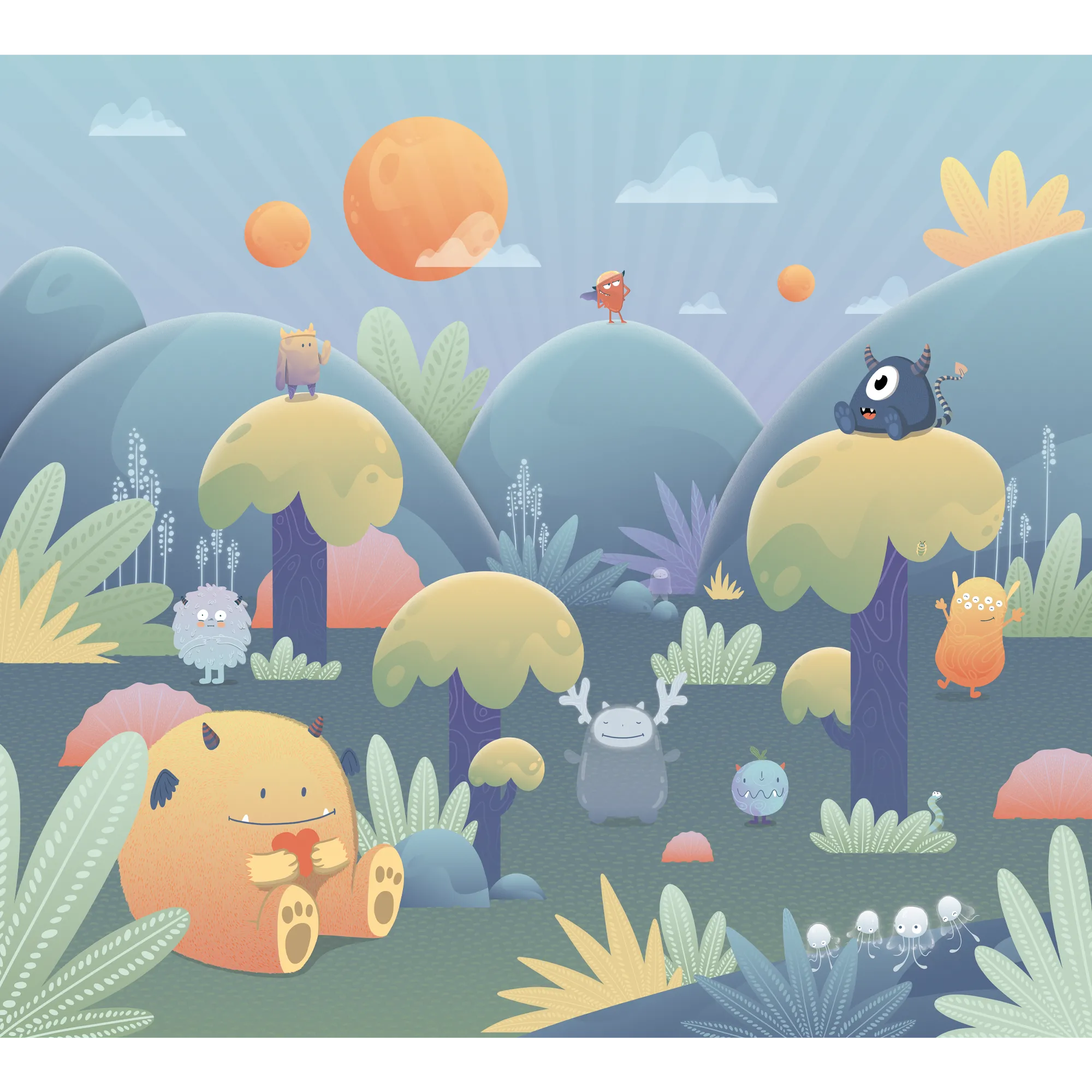 Papier peint panoramique XL MONSTER PARADISE 300 x 270 cm - 4MURS