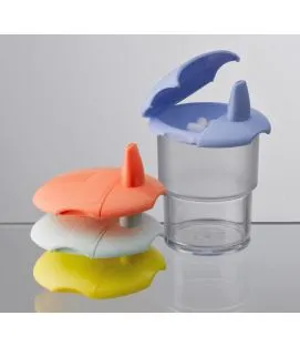 Couvercle pour verre 16 cl avec pipette et compartiment vert plastique 16 cl Saint Romain