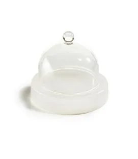 Assiette avec cloche blanc résine Nacryl® Ø 9 cm Mealplak