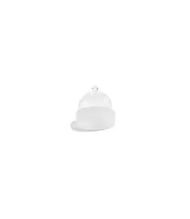 Assiette gourmet avec cloche rond blanc résine Nacryl® Ø 15 cm Mealplak
