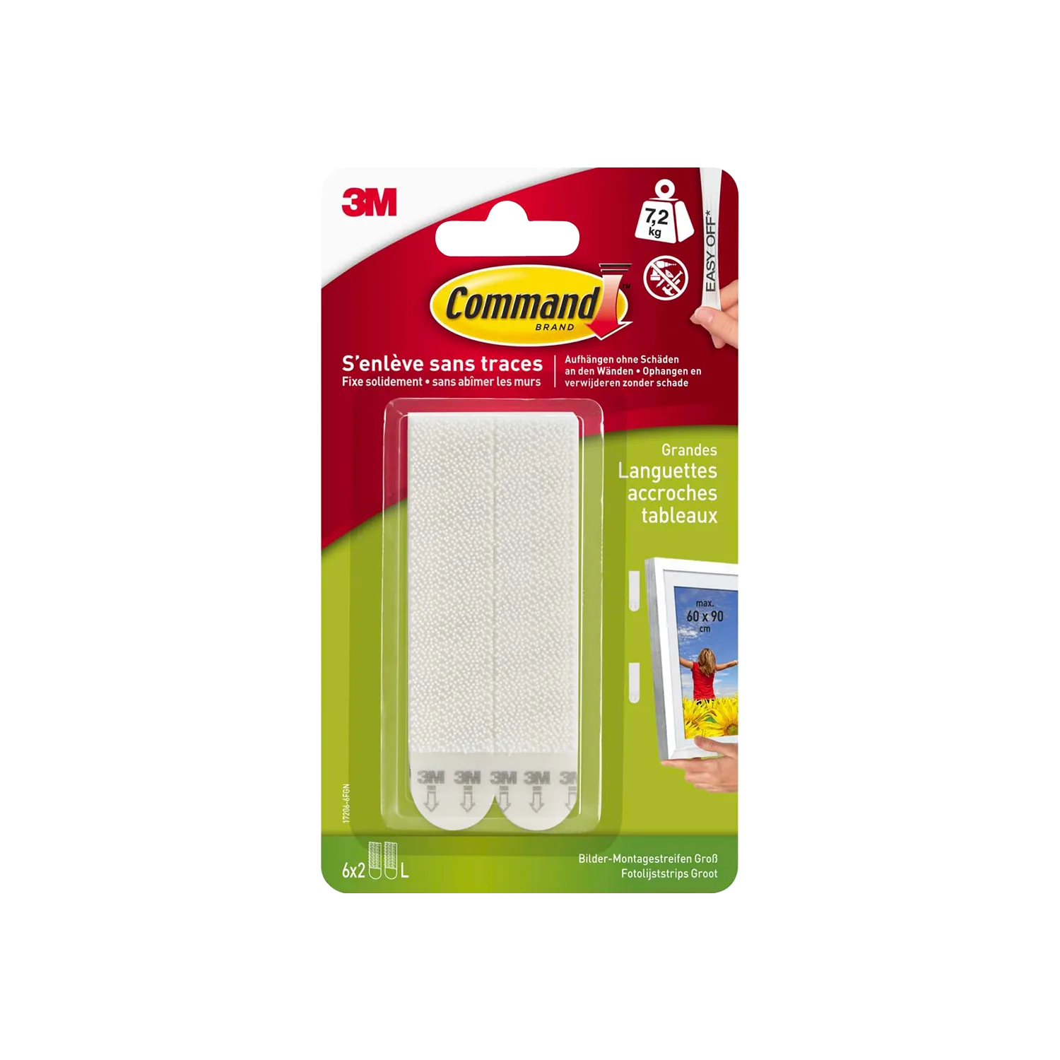 3M Fixation murale LANGUETTES TABLEAU GRAND MODELE blanc - 4MURS