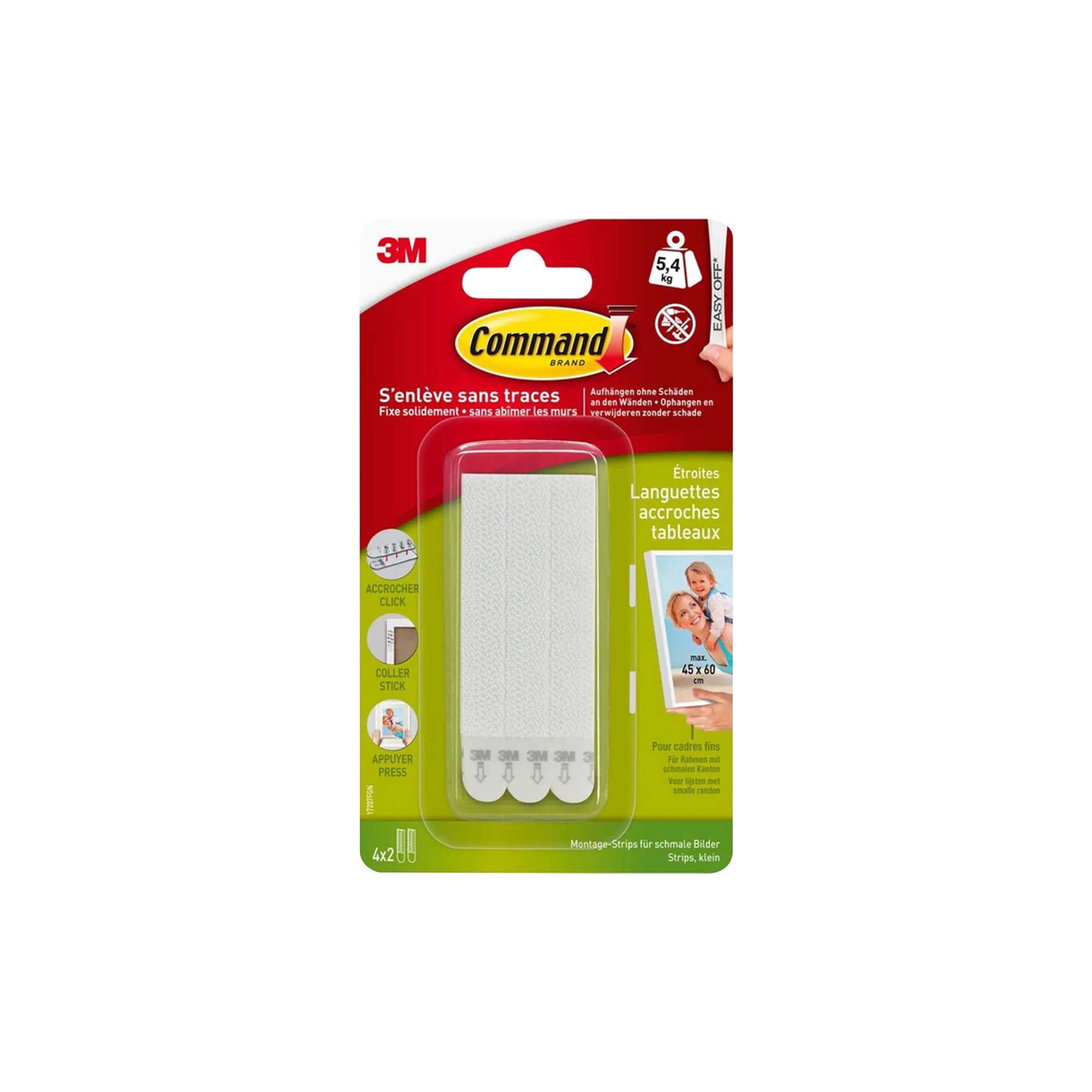 3M Fixation murale LANGUETTES TABLEAU CADRE FIN blanc - 4MURS