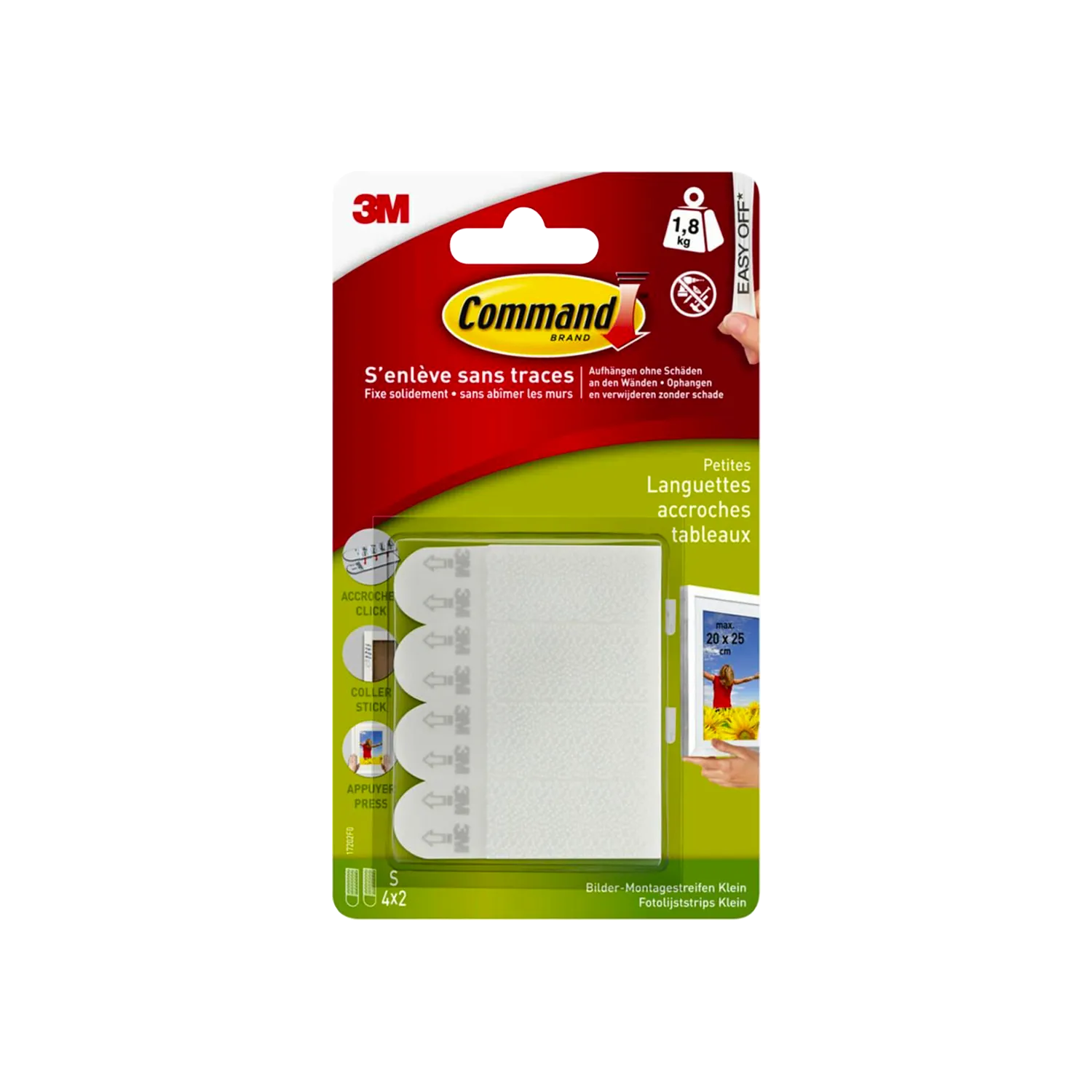 3M Fixation murale LANGUETTES TABLEAU PETIT MODELE blanc - 4MURS