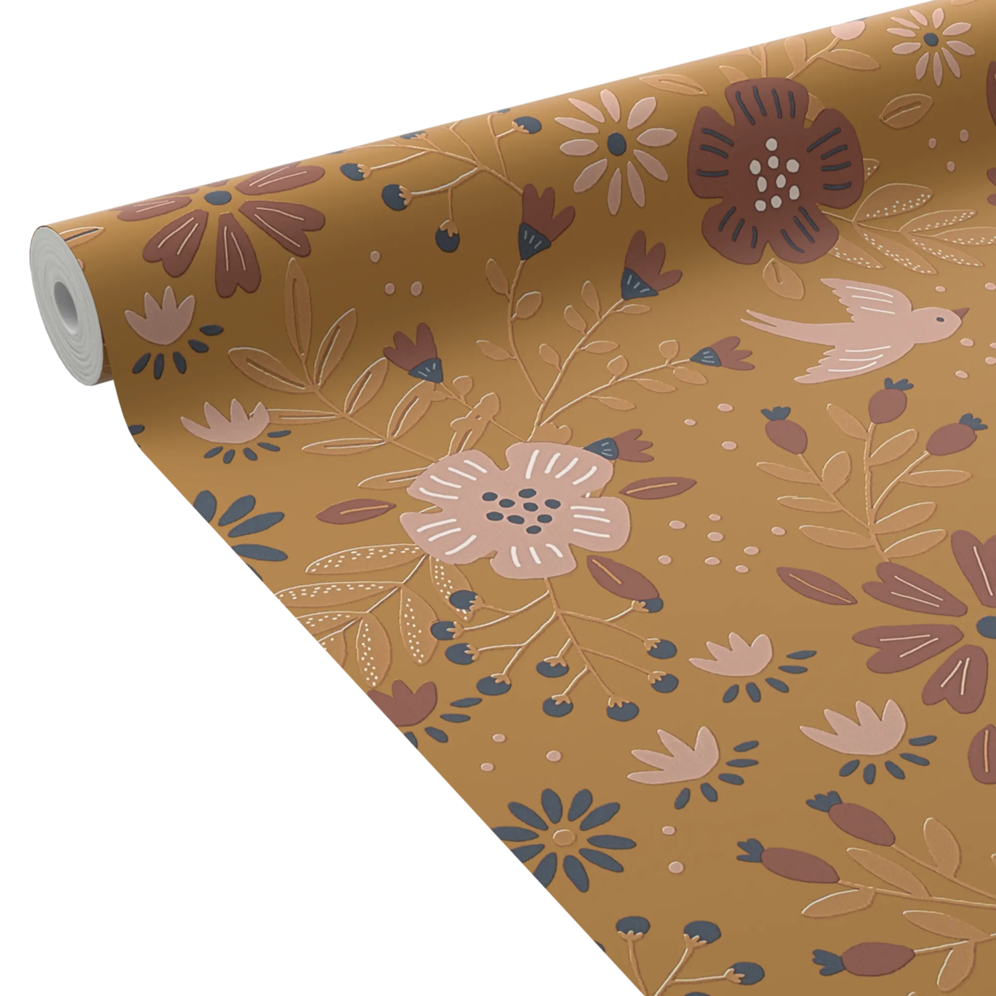 4MURS Papier peint intissé GIULIA coloris ocre orangé - 4MURS