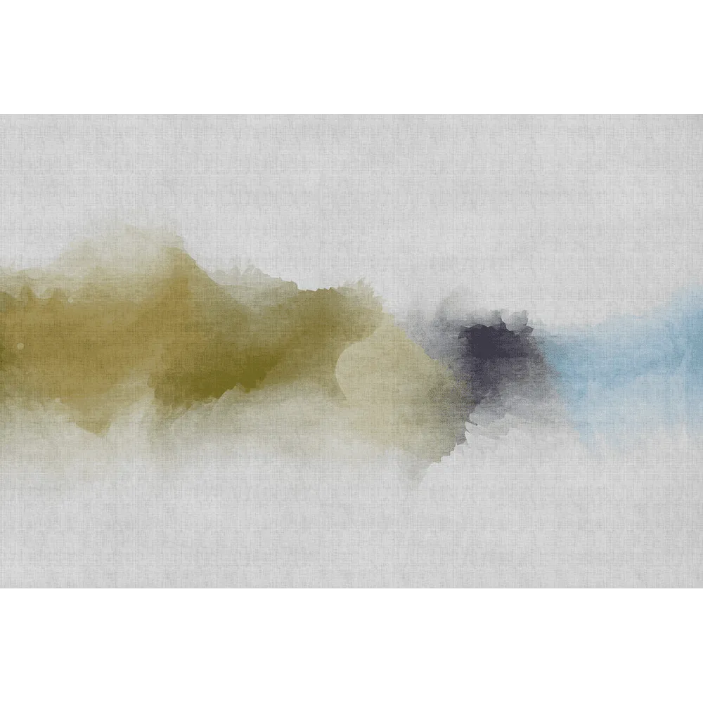 Papier peint panoramique XL INKY 400 x 270 cm vert anis et bleu aqua