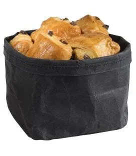 Corbeille à pain noir papier 11,5x11,5x12 cm Aps
