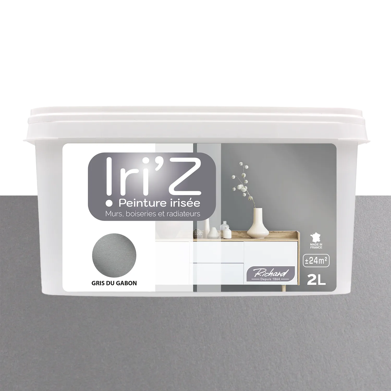 Richard Peinture IRIZ Peinture gris du Gabon Brillant 2 L - 4MURS
