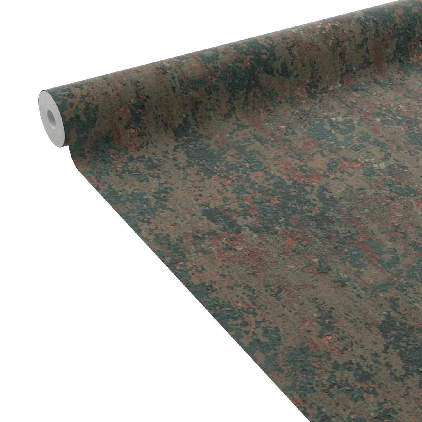 4MURS Papier peint intissé BROCK vert mousse et rouille - 4MURS