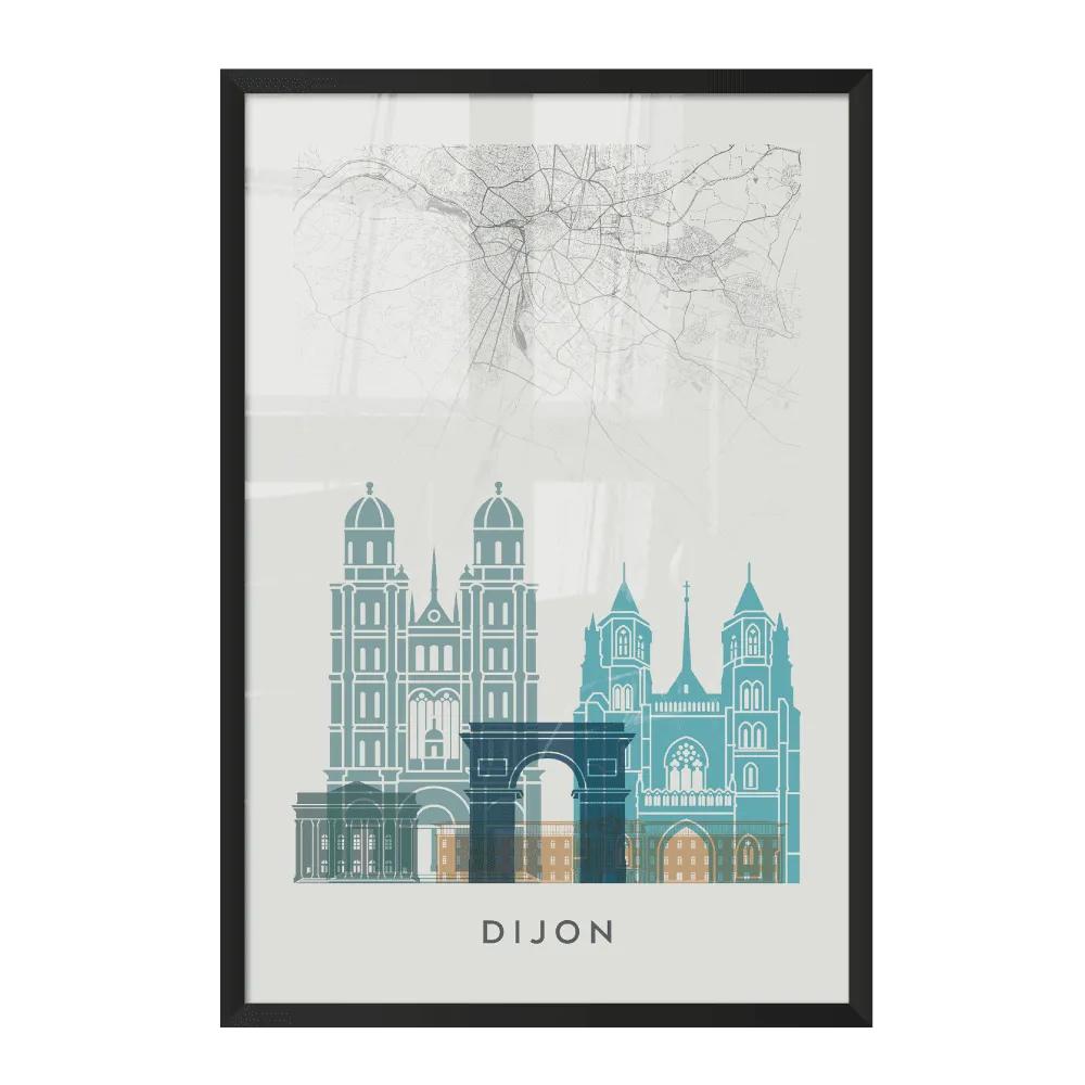 4MURS Image encadrée MAP DIJON 40 x 60 cm - 4MURS