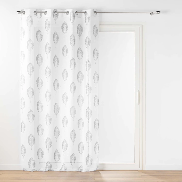 Voilage à œillets imprimé effet lin