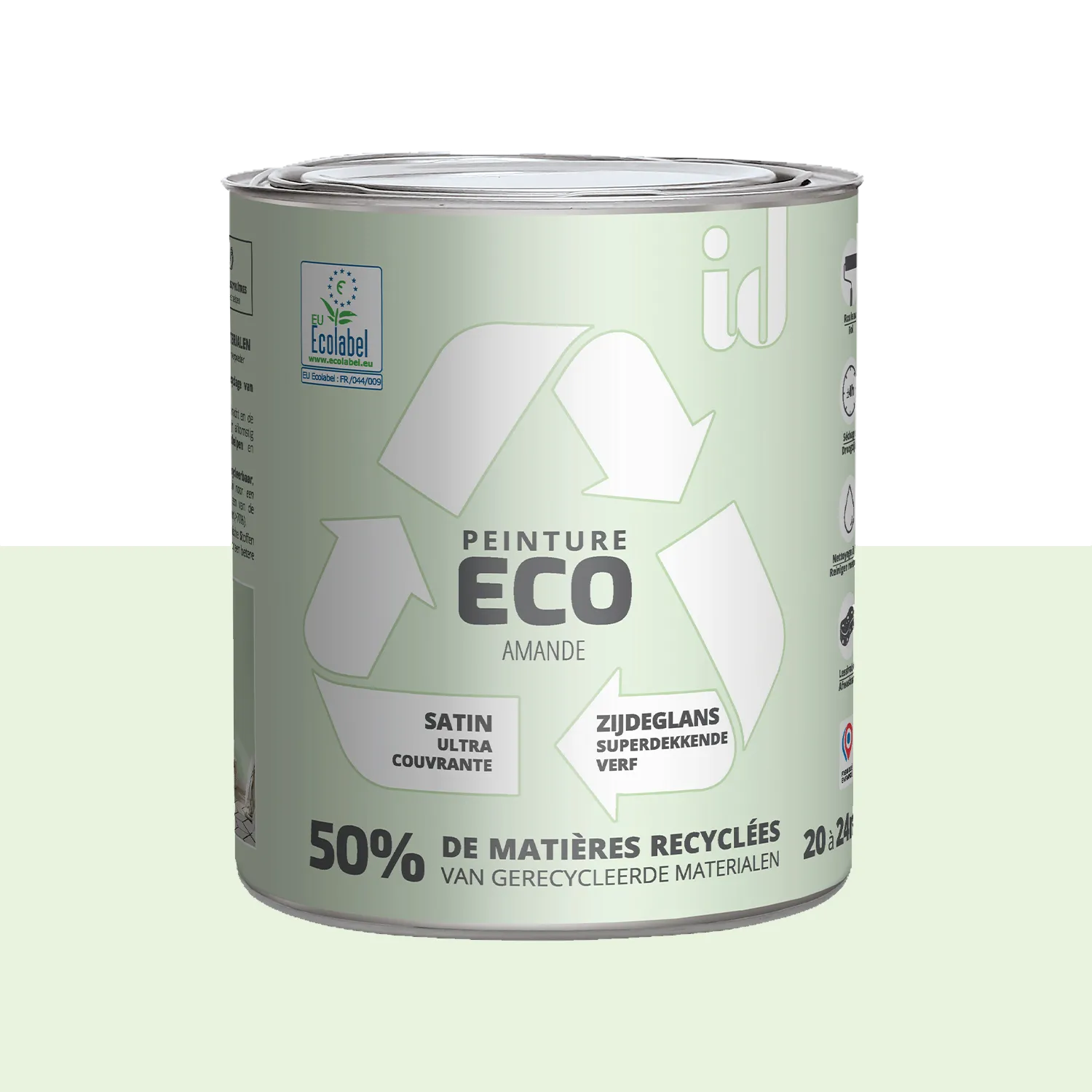 ECO ID Peinture ECO Peinture amande Satiné 2 L - 4MURS