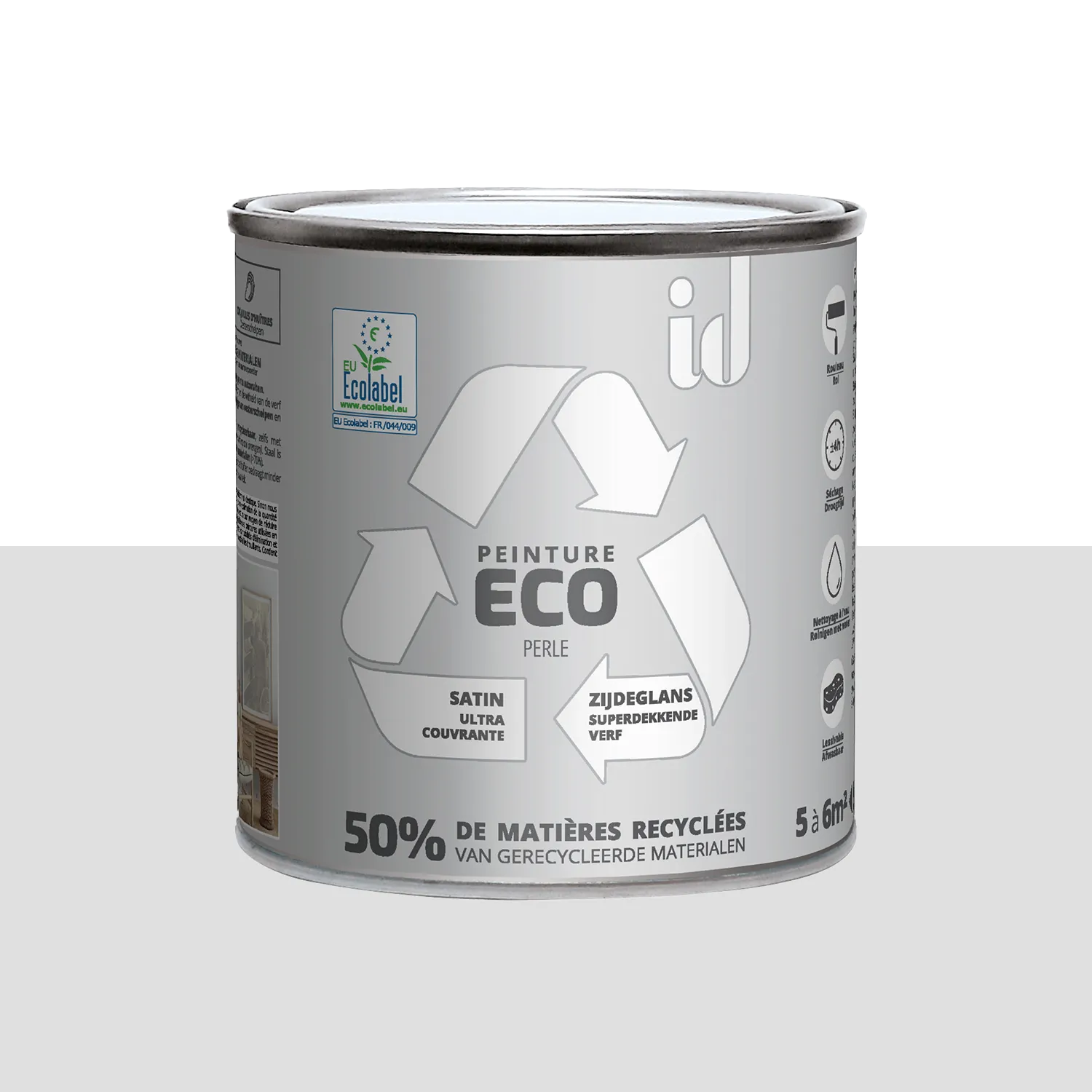 ECO ID Peinture ECO Peinture gris perle Satiné 0,5 L - 4MURS
