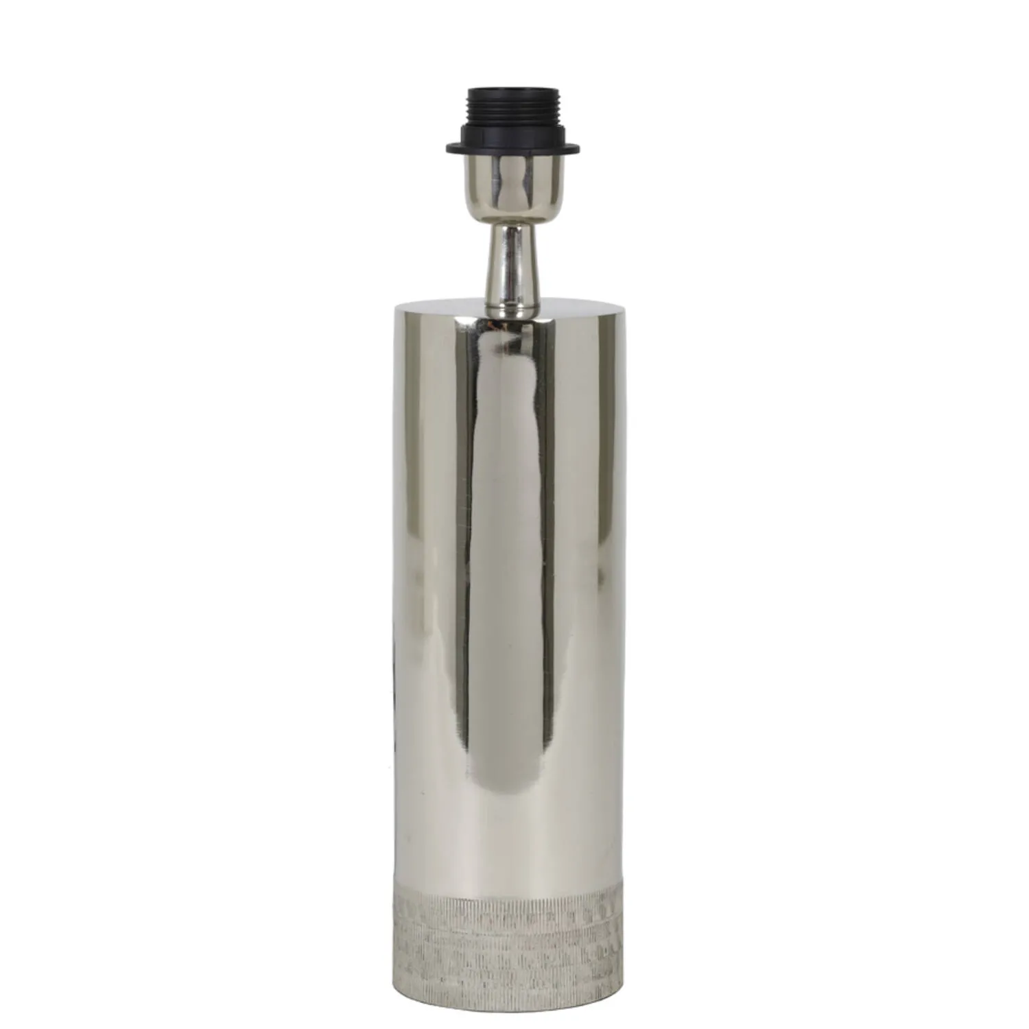 Socle de lampe en forme de cylindre argenté Light & Living Savi – H. 33 cm