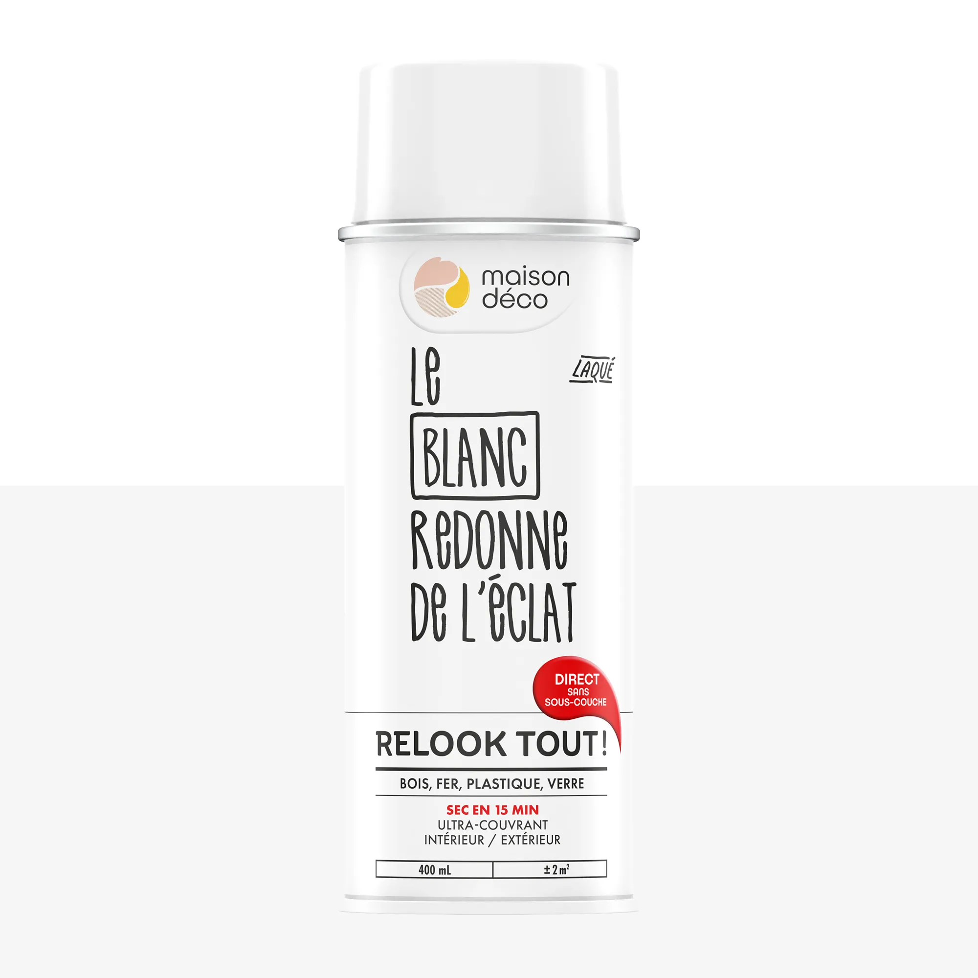 Relook tout aérosol Peinture Bombe de peinture blanc Brillant 0,4 L