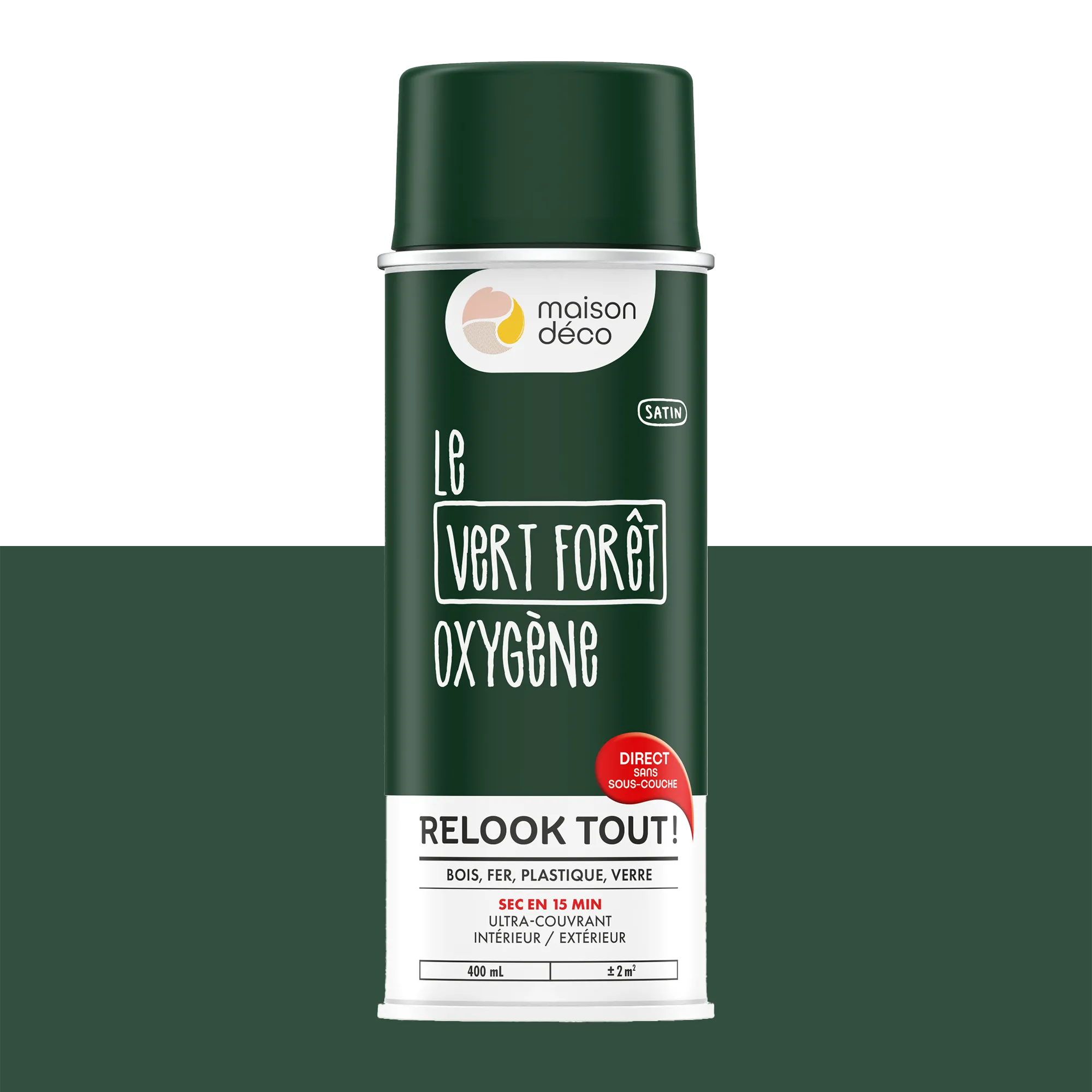 Relook tout aérosol Peinture Bombe de peinture vert foret Satiné 0,4 L