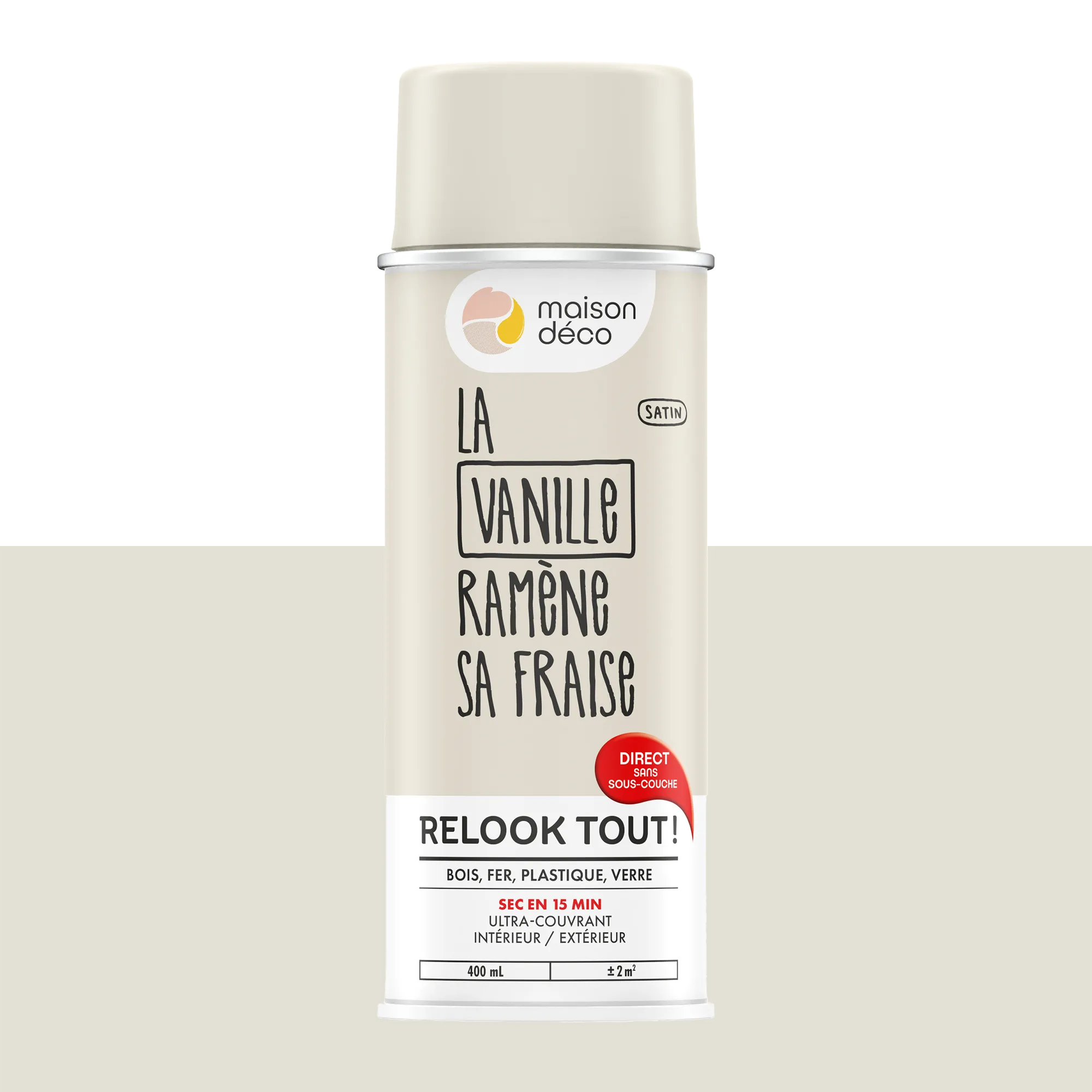 Relook tout aérosol Peinture Bombe de peinture vanille Satiné 0,4 L