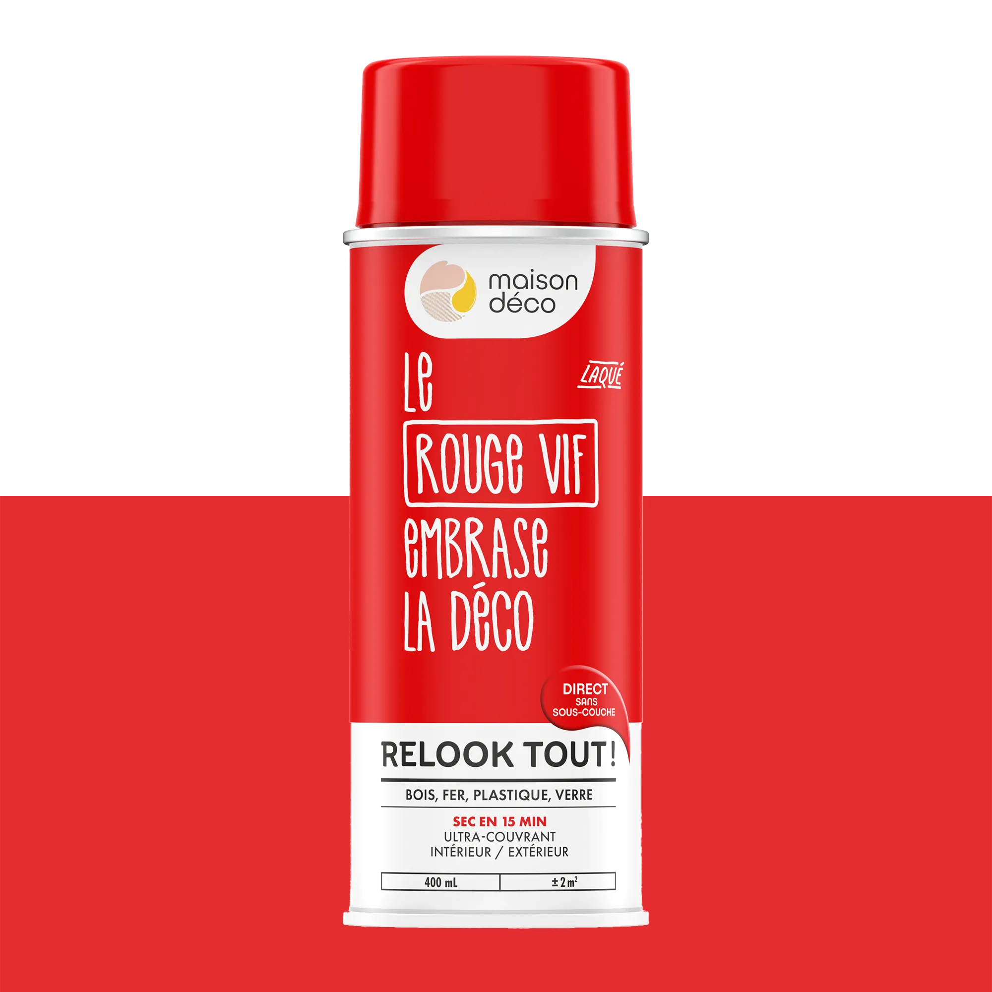Relook tout aérosol Peinture Bombe de peinture rouge vif Brillant 0,4 L