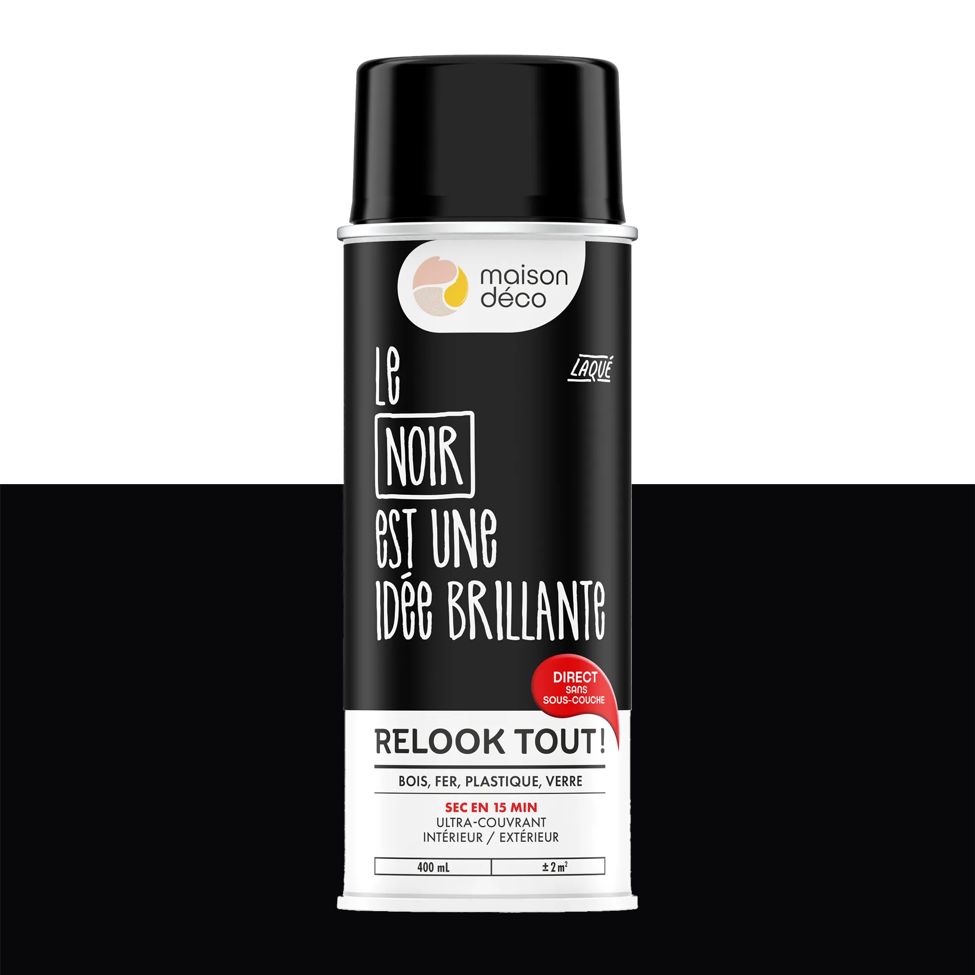 Relook tout aérosol Peinture Peinture noir Brillant 0,4 L - 4MURS