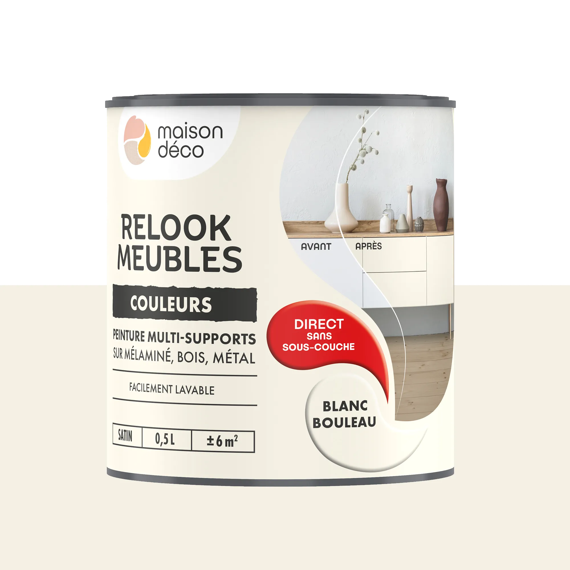 Relook meubles couleurs Peinture RELOOK MEUBLES Peinture blanc bouleau Satiné 0,5 L