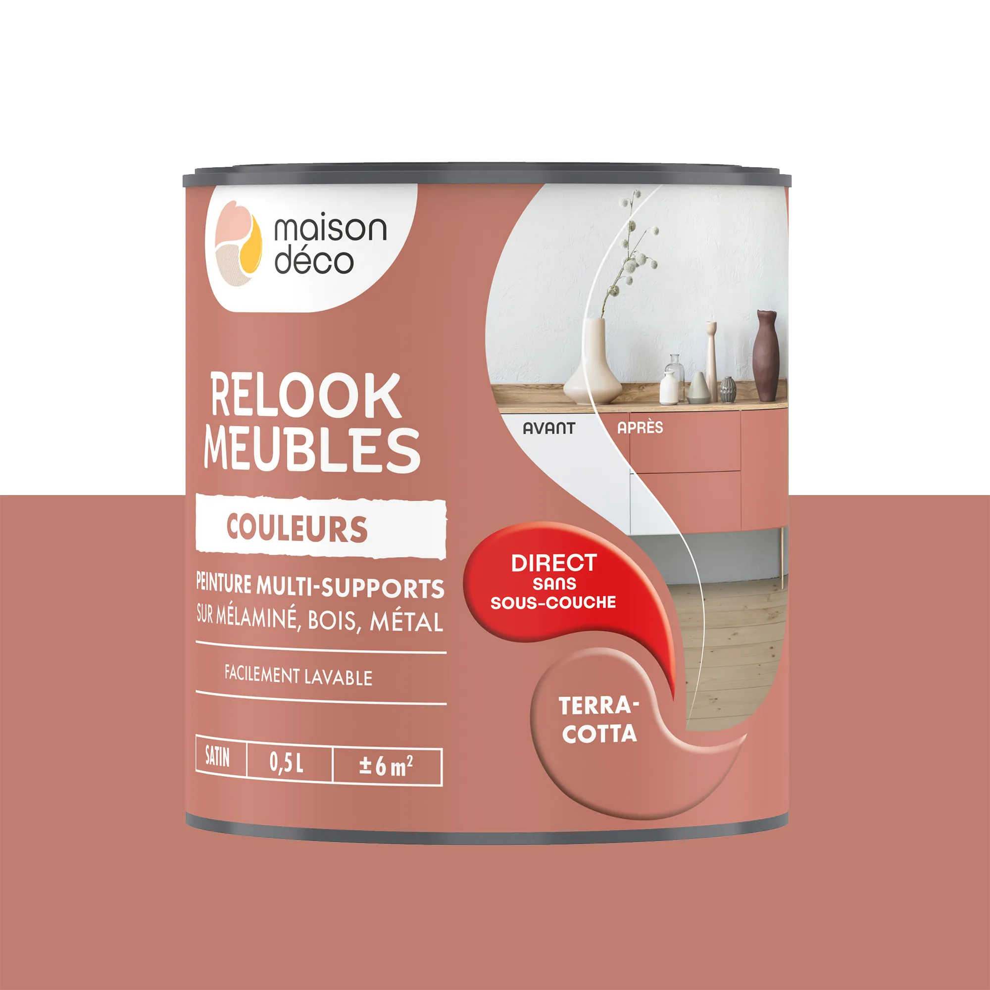 Relook meubles couleurs Peinture RELOOK MEUBLES Peinture terracotta Satiné 0,5 L