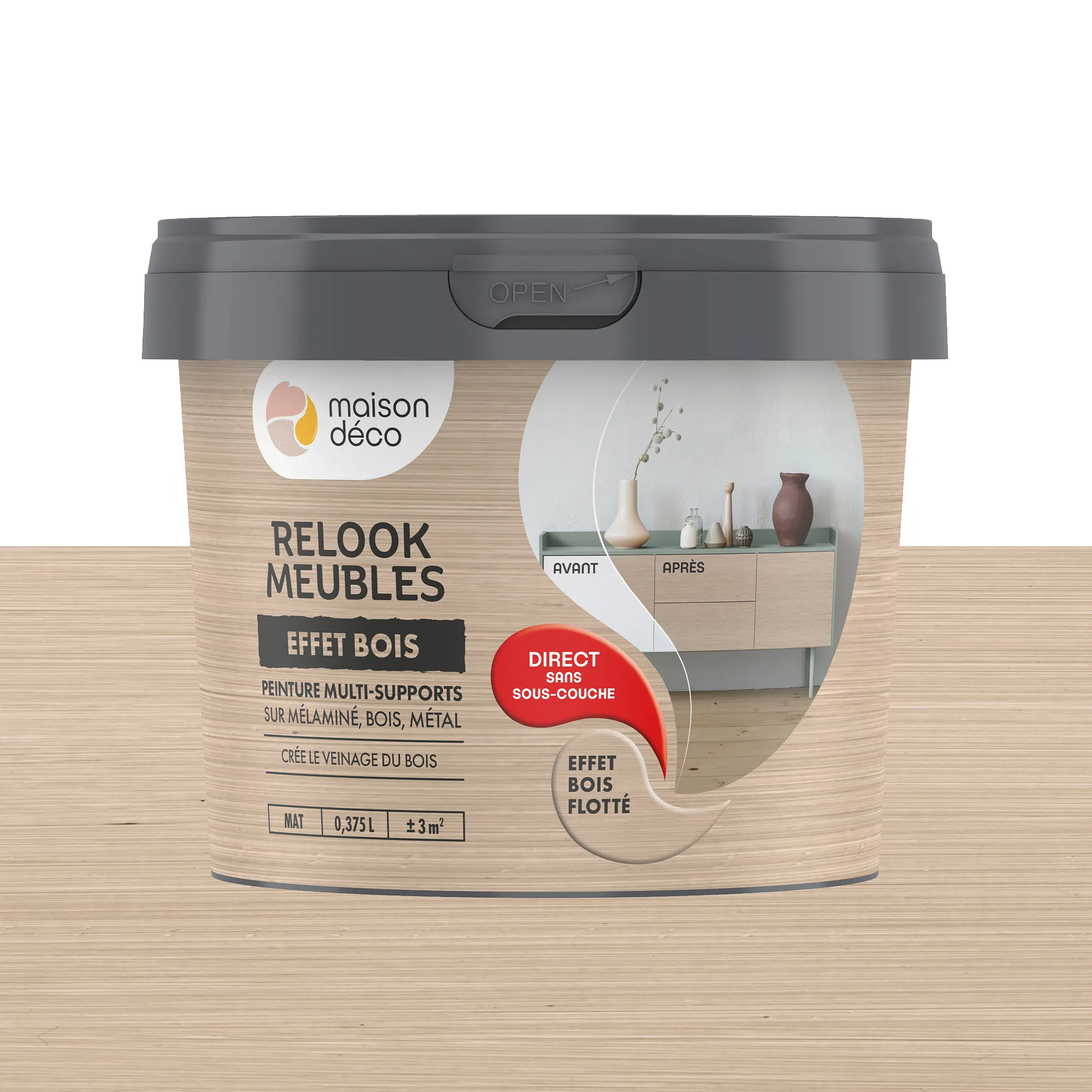 Relook meubles effet bois Peinture Peinture bois flotté 0,38 L - 4MURS