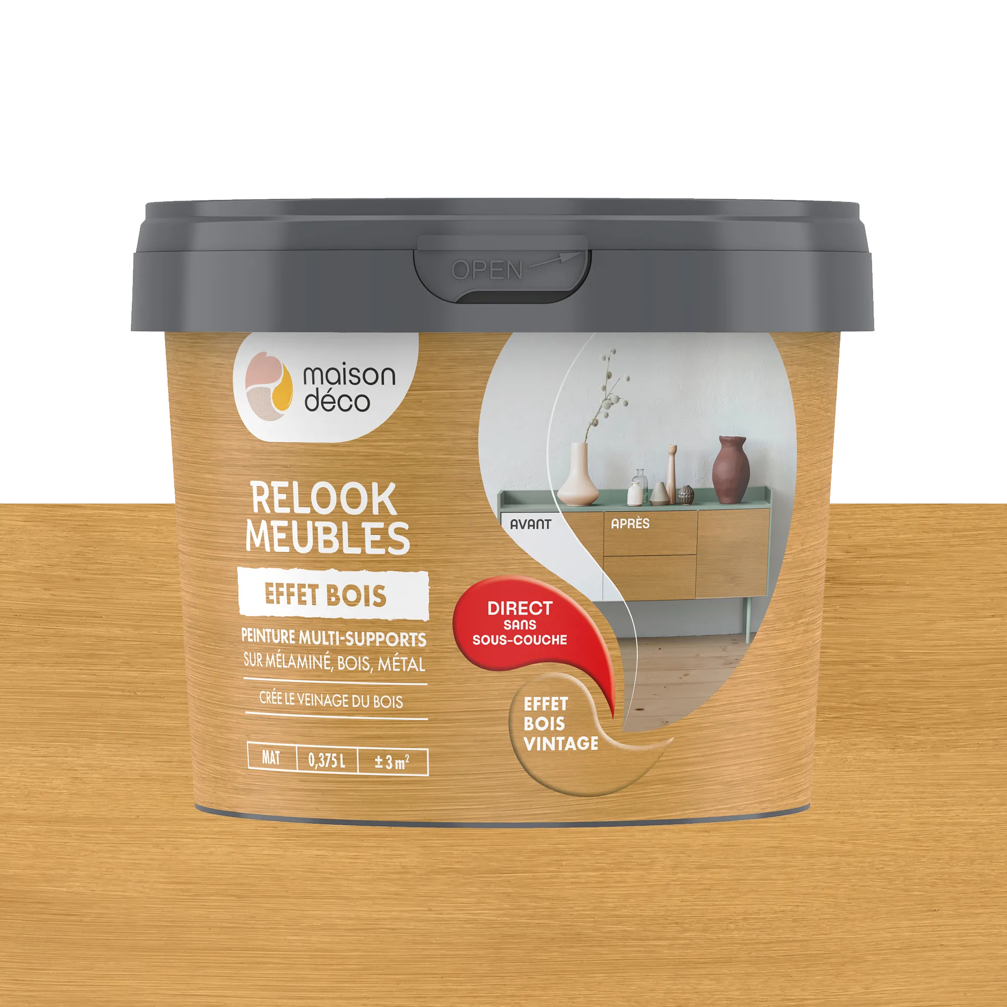 Relook meubles effet bois Peinture Peinture bois vintage 0,38 L