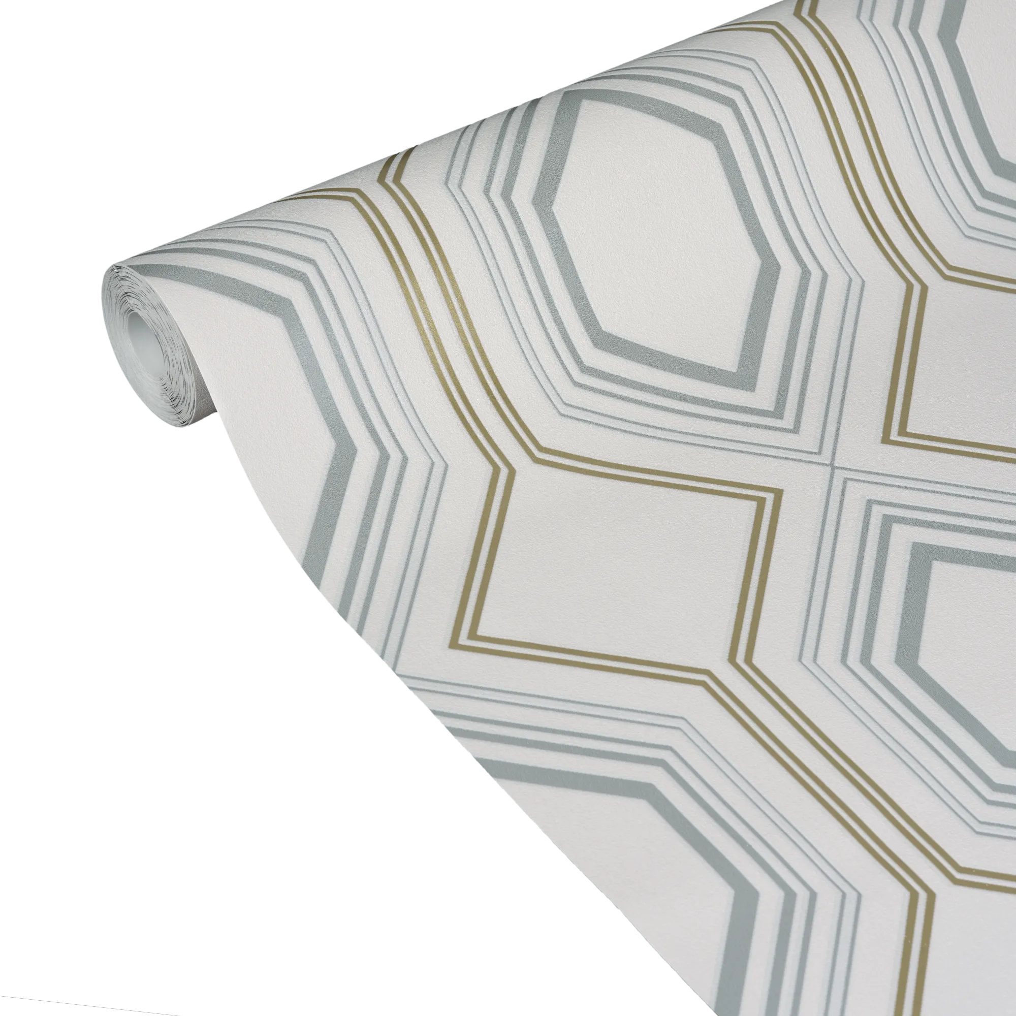 Papier peint intissé JEWEL coloris blanc et doré - 4MURS