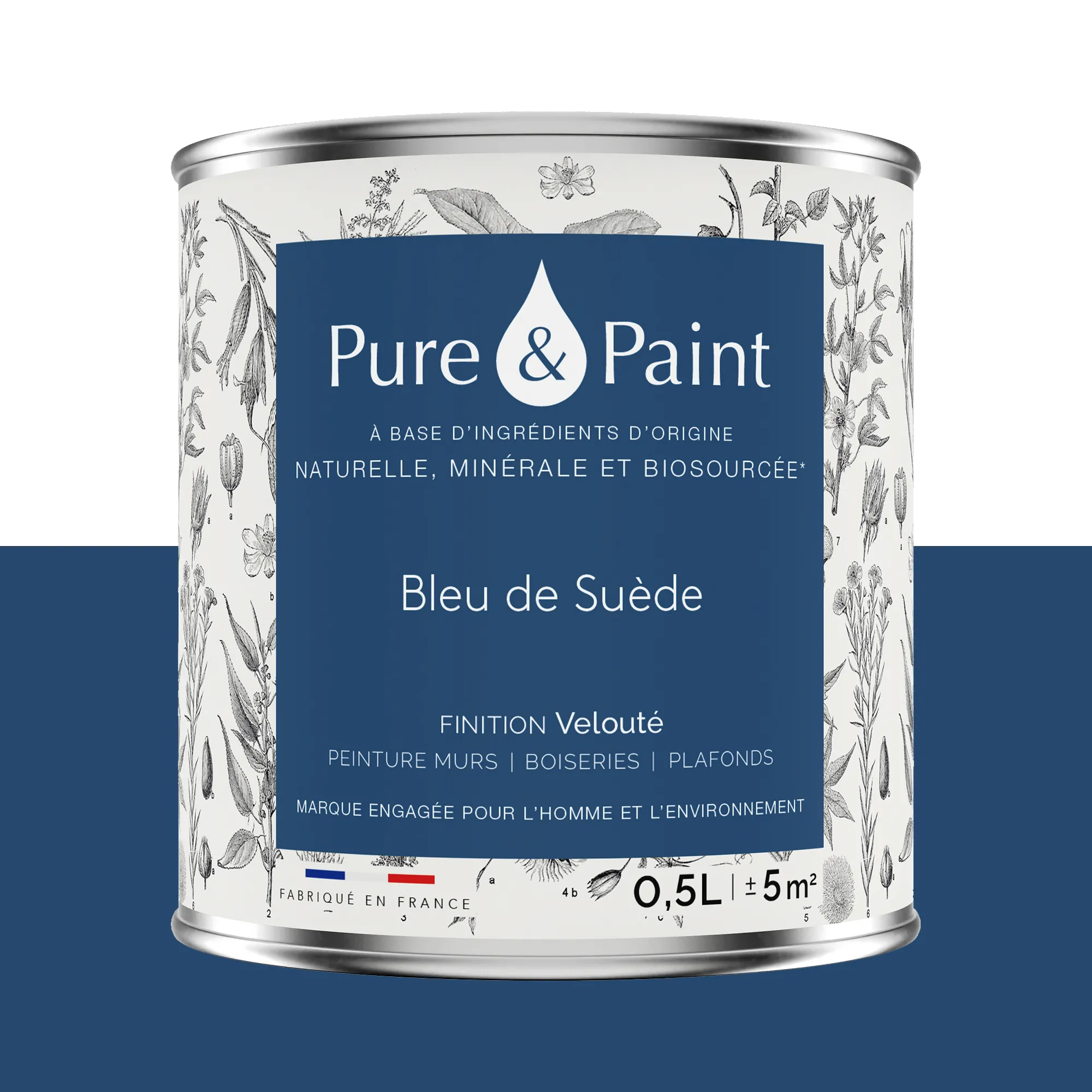 Pure and Paint Peinture Peinture Bleu de Suède 0,5 L - 4MURS