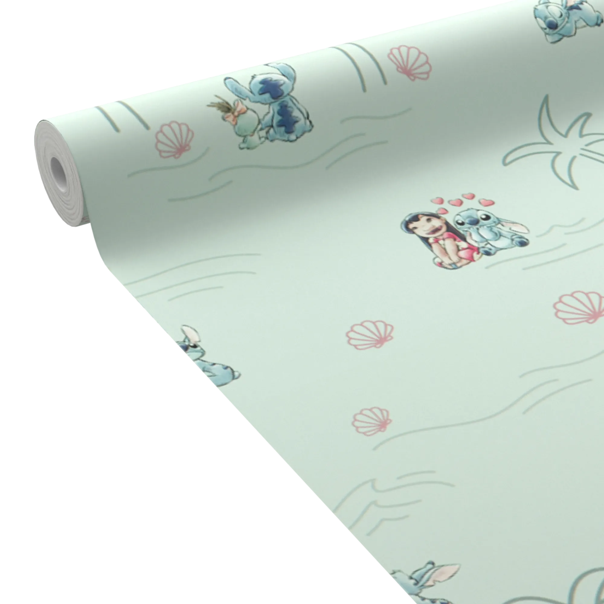 Papier peint intissé LILO&STITCH coloris bleu aqua - 4MURS