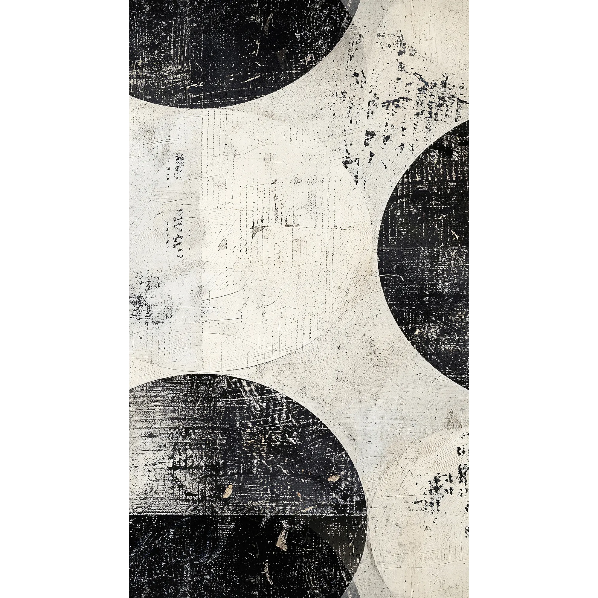 CosmoLiving Papier peint panoramique L CIRCLES BLACK 159 x 280 cm