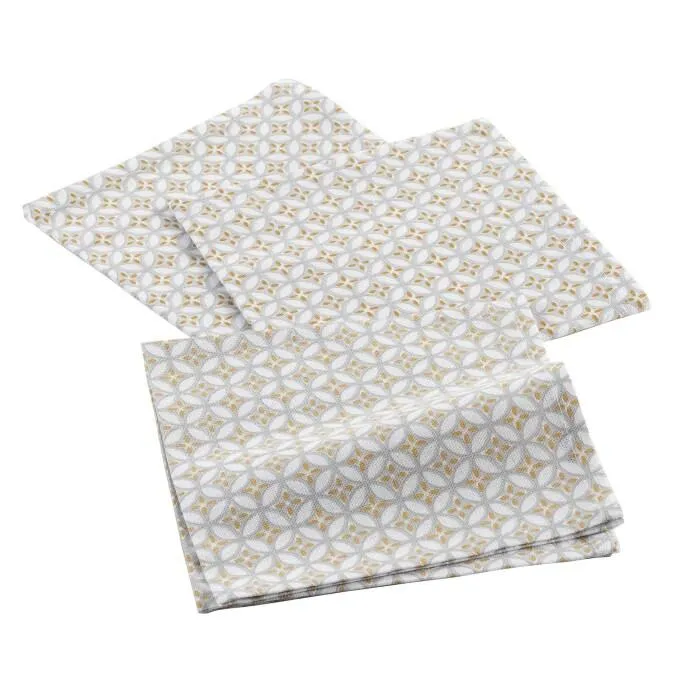 3 SERVIETTES DE TABLE 40X40 CM COTON IMPRIME AZELIA