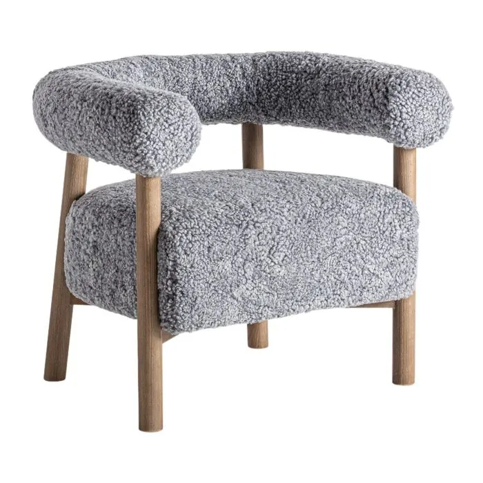 Allitz, fauteuil à bouclettes, structure frêne