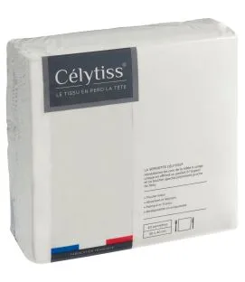 Serviette blanc spunlaid 40x40 cm Celytiss Manufacture De L'ephemere (40 pièces)