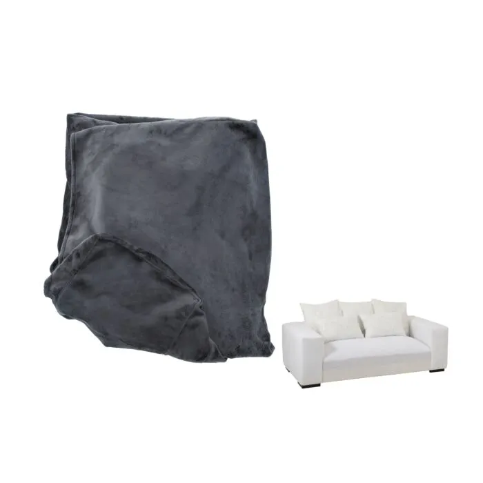 Velours monaco, fauteuil avec coussins, gris foncé