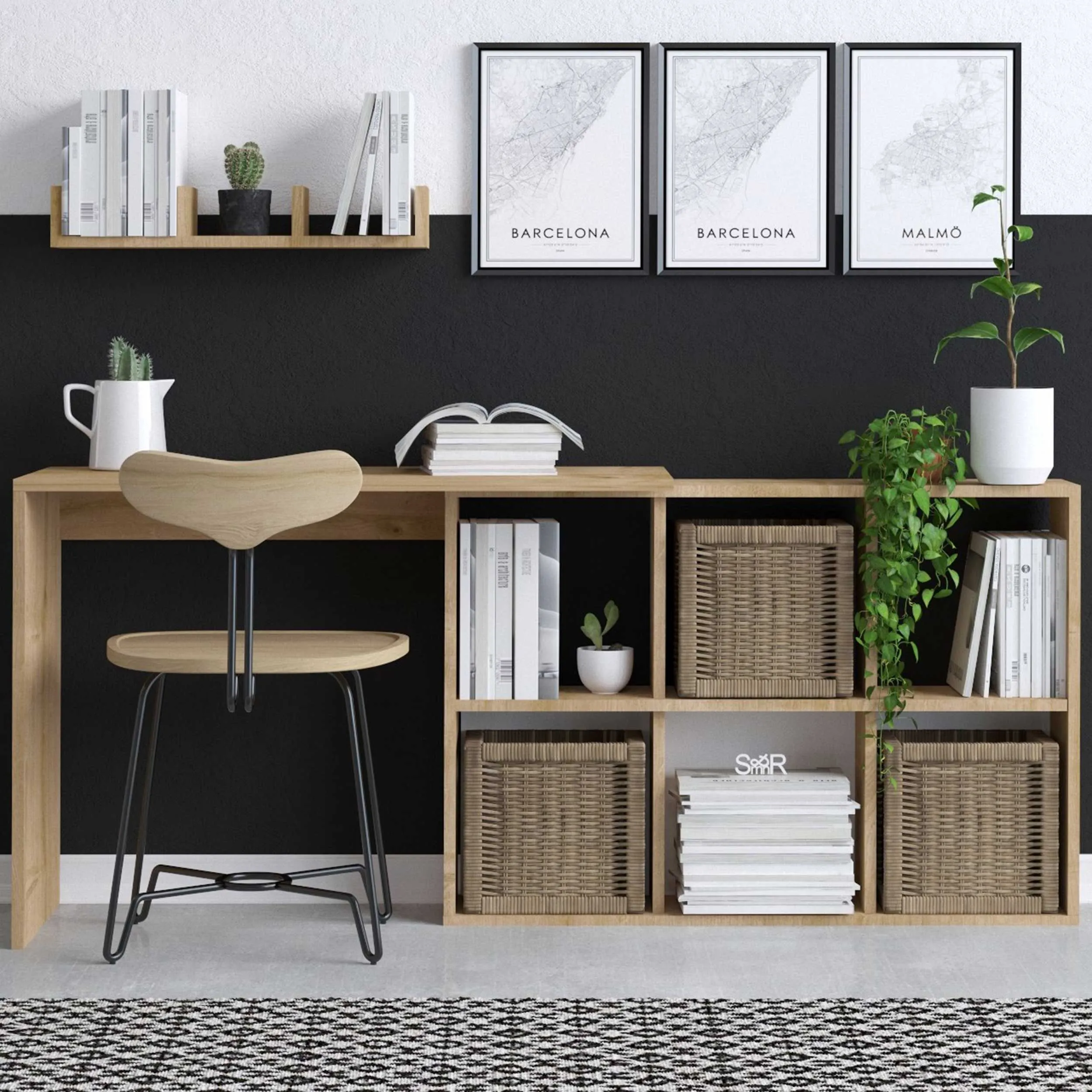 Blake Bureau d'étude | 100 % MÉLAMINE | Chêne