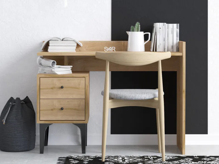 Bureau POKKA 100 cm chêne brun