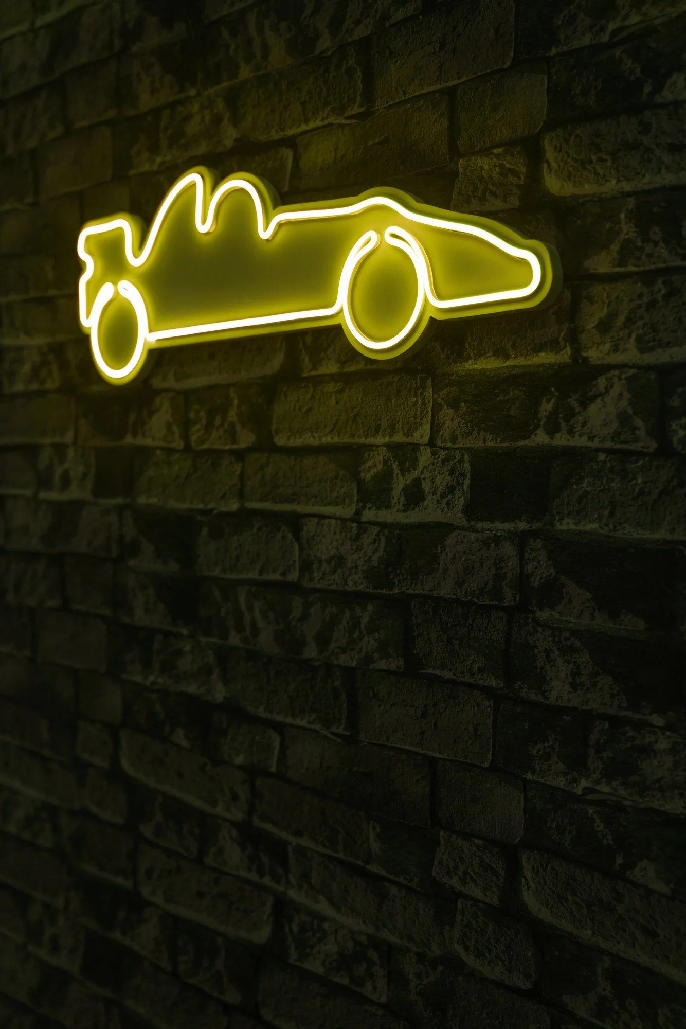 Voiture de course lumineuse - Série Wallity - Jaune