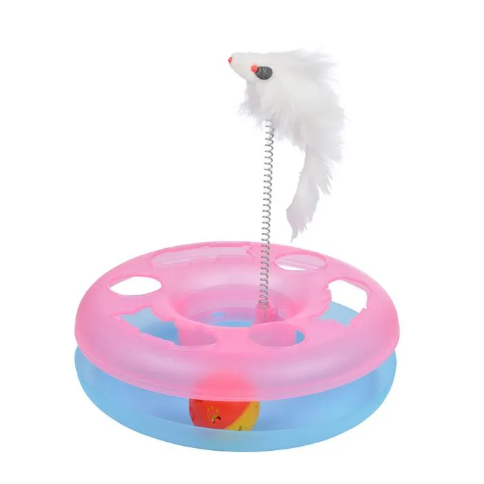TUNNEL DE JEU BALLE TIGE RESSORT SOURIS PLASTIQUE D.24CM