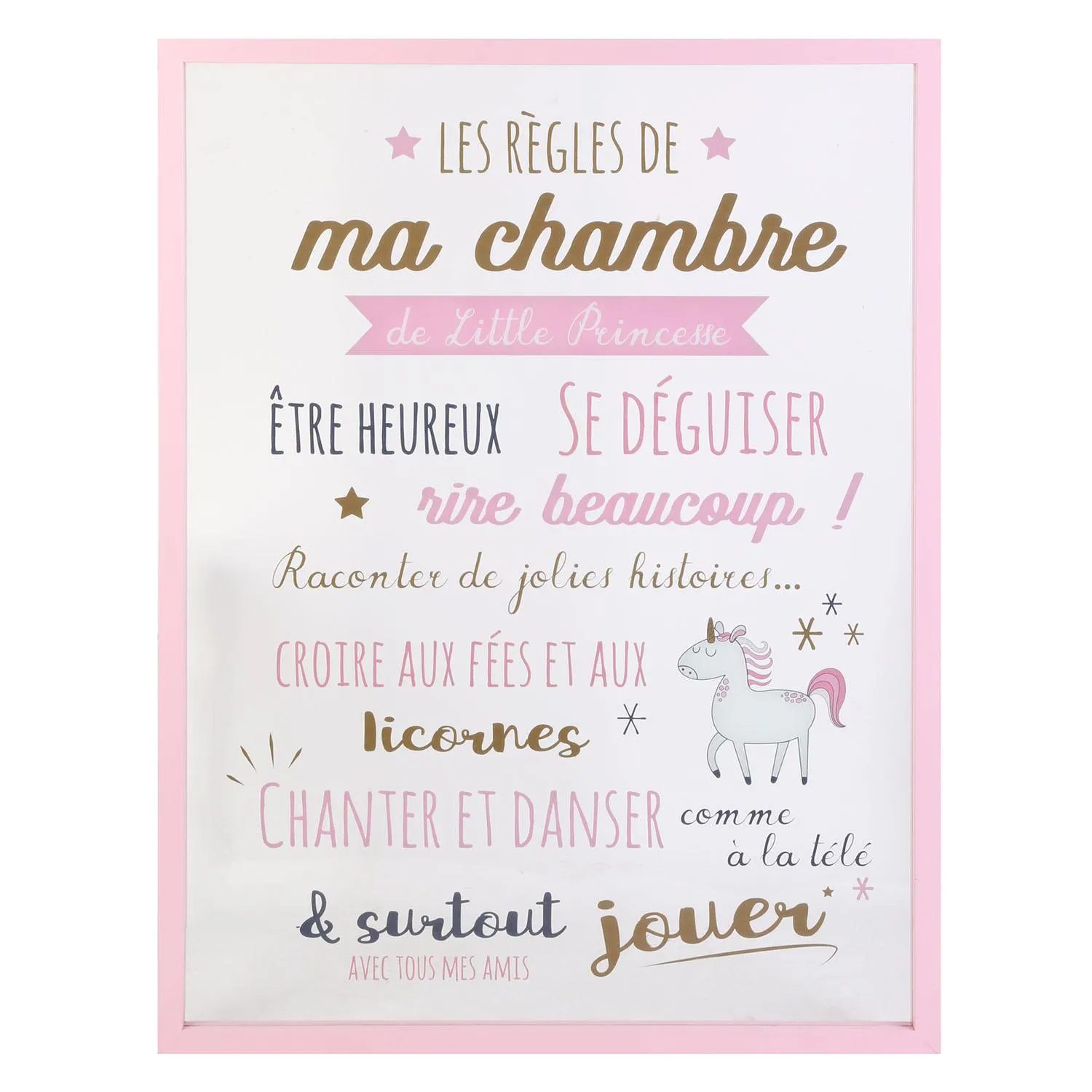 CADRE LES REGLES DE LA CHAMBRE FILLE