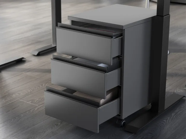 Caisson de bureau BEDALMO 3 tiroirs graphite