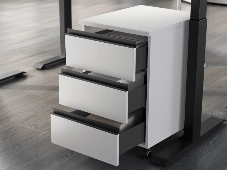 Caisson de bureau BEDALMO 3 tiroirs blanc